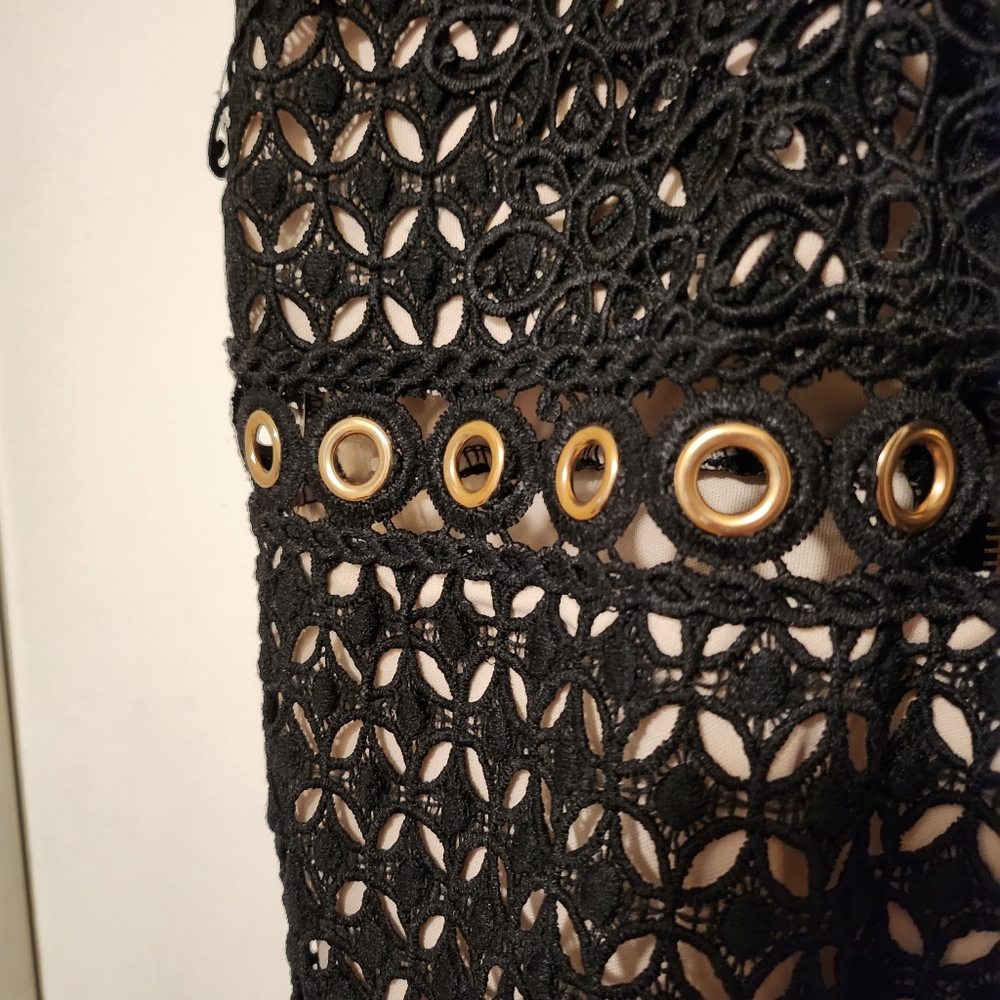 Lace / Threaded Pattern Mini Dress - image 4